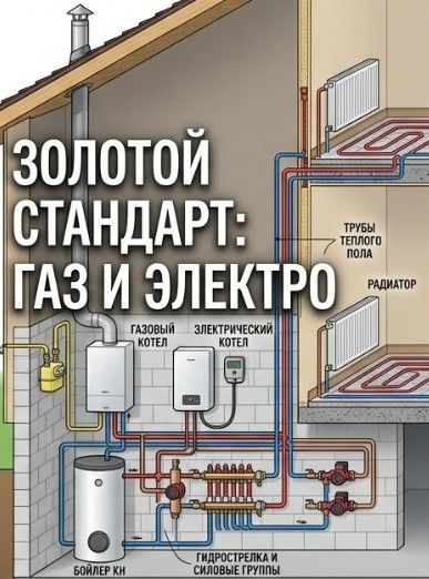 Золотой стандарт: газовый и резервный электрокотел в частном доме